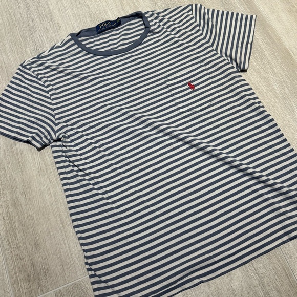 Ralph Lauren Blue and White Striped Short Sleeve Tee - Picture 6 of 8